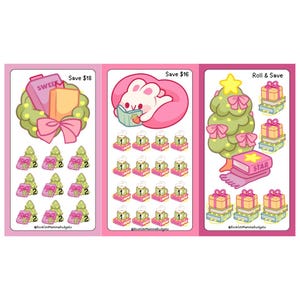 Pink Bookish Christmas Minis - Laminated Physical Item - Set of 3  - Christmas - Holidays