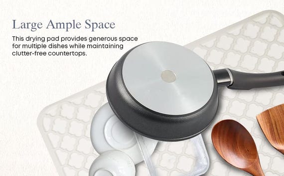 Stone Dish Mat - Absorbent Diatomaceous Earth Quick-Dry Mats - View #4