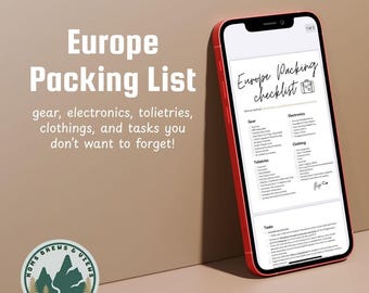 Paklijst Europa | Reischecklist (pdf-download)