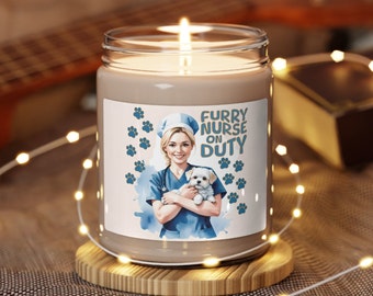 Nurse Gift Scented Soy Candle, 9oz, Veterinary Nurse, Nurse and Maltese, Vet and Maltese, Vet Gift, Veterinary Gift, Maltese Lovers,