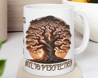 Birthday Gift Ceramic Mug, (11oz, 15oz), Grandma and Grandpa Birthday Gift, Age to Perfection Birthday Gift,