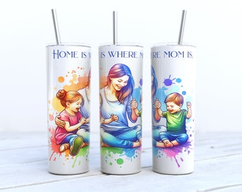 Mom Gift 20oz Skinny Tumbler Sublimation Design Digital Download PNG Instant DIGITAL ONLY, Tumbler for Mother's Day Gift,