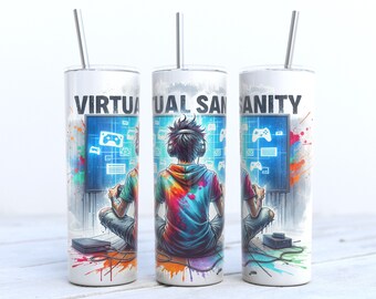 Gamer 20oz Skinny Tumbler Sublimation Design Digital Download PNG Instant DIGITAL NUR, Gaming Tumbler, Gamer Tumbler Geschenk,