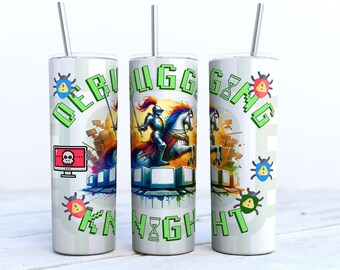 Software Developer 20oz Skinny Tumbler Sublimation Design Digital Download PNG Instant DIGITAL ONLY, Software Knight Tumbler,