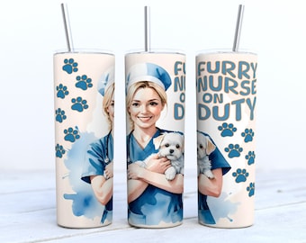 Nurse Vet 20oz skinny Tumbler sublimation Design Digital Download PNG, DIGITAL ONLY, Nurse loving Maltese Tumbler, Nurse Tumbler Gift,