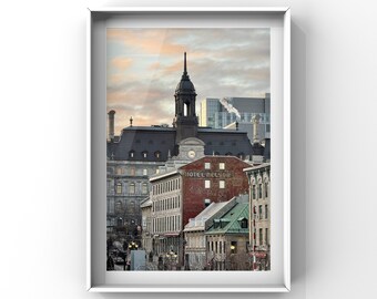 Old Montreal Architecture Photography Print: Urban Street View (Digital Download)