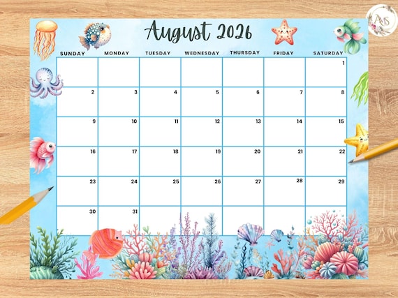 Ideas For A Cute August 2026 Calendar With Animal Themes