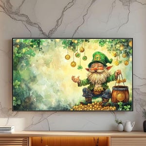 St. Patrick&#39;s Day Frame Tv Art, Clover Tv Artwork, St. Patty&#39;s Day Seasonal TV Display, Festive Shamrock Frame TV Art, TV Frame Art0019