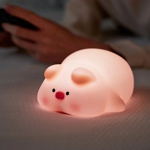 LED-nachtlampje: schattige schapen, panda of konijn-siliconenlamp USB oplaadbaar met timer Nachtkastjedecoratie voor kinderen en baby's Perfecte geboorte afbeelding 8
