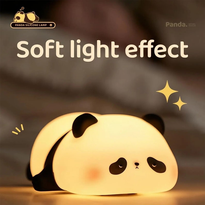 LED-nachtlampje: schattige schapen, panda of konijn-siliconenlamp USB oplaadbaar met timer Nachtkastjedecoratie voor kinderen en baby's Perfecte geboorte afbeelding 2