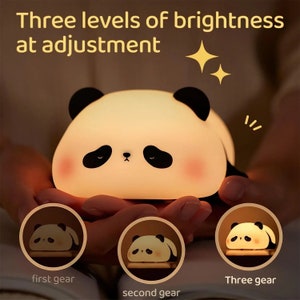 LED-nachtlampje: schattige schapen, panda of konijn-siliconenlamp USB oplaadbaar met timer Nachtkastjedecoratie voor kinderen en baby's Perfecte geboorte afbeelding 4