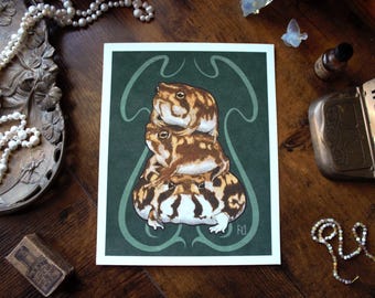 Impresión del Tarot de la Torre (de las Ranas) a partir de una obra de arte digital original de la revista Mag, 5x7, 8x10, 11x14