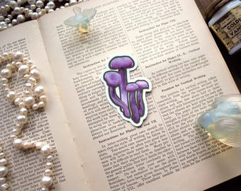 Sticker paddenstoel bedrieger amethist
