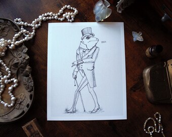 Impresión de Dapper Frog a partir de la obra de arte digital original de Mag Magazine, 5x7, 8x10