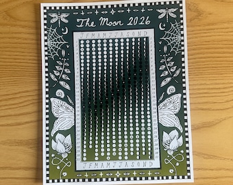 2026 Mondkalender, Mondphase Print Poster