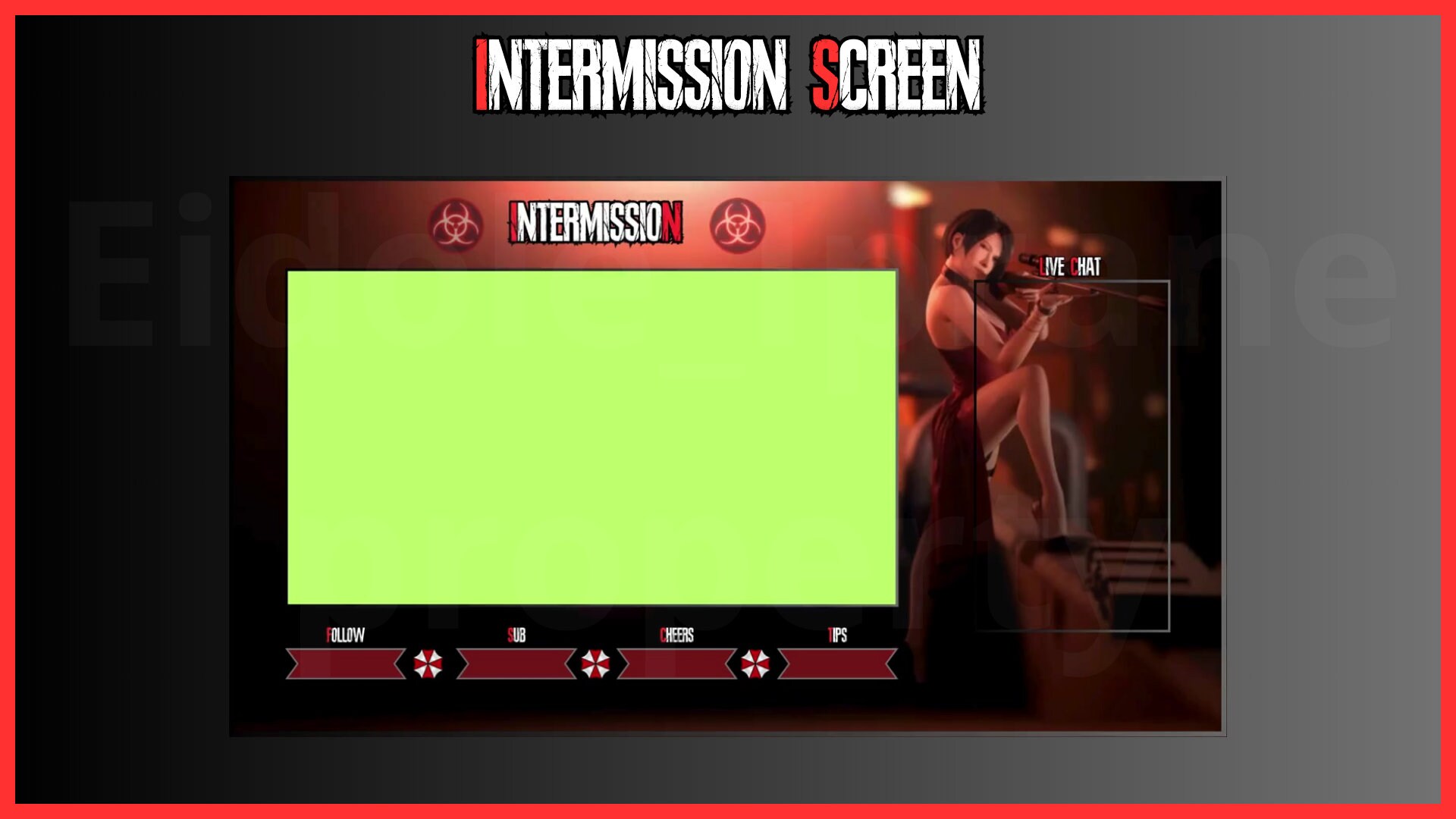 Animated Overlay Overlay Twitch Resident Evil Ada Wong Intermission OBS ...