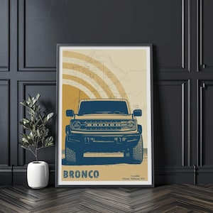 Ford Bronco poster, Ford wall art,  Fathers Day , Birthday gift, wall décor, Gift, Car Poster, vintage poster