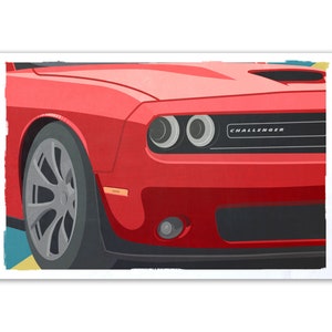 Dodge Challenger, Muscle Car Poster, Muscle Car Wall Art, Vintage Car Print, Man Cave Décor, Automotive Gift, Car Enthusiast