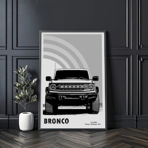 Ford Bronco poster, Ford wall art,  Dad birthday idea , Gift for him gift, wall décor, Gift, Vintage Car Wall Art, Bronco Lover Gift