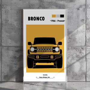 Ford Bronco poster, Ford wall art, Father's Day , Birthday gift, wall décor, Gift, Car Poster, vintage poster, Bronco. Husband Gift Idea.