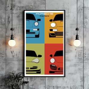 ポルシェ 911、ポルシェ カレラ、父の日、誕生日プレゼント、壁飾り、カレラ、911 ポスター、ギフト、車の壁アート