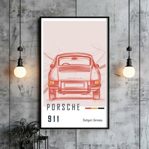 ポルシェ 911、ポルシェ ポスター、父の日、誕生日プレゼント、壁飾り、カレラ、車の絵、911、カレラ、ギフト、車のポスター、彼へのプレゼント