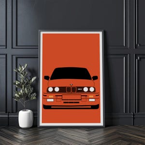 BMW Poster, M3 Wall art, bmw m3 e30, Birthday gift, BMW Art Print, Minimalistic wall art, Car Poster, classic car wall art,