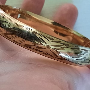 gold Filled over silver Ladie Faire bangle vintage filigree.