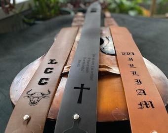 Custom Leather Guitar Strap • Handcrafted, Adjustable, Personalized