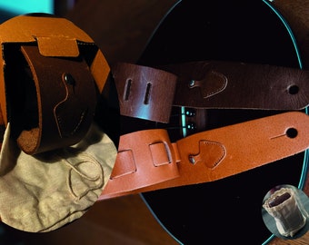 Signature Sound: Personalized Leather Strap with Free Pick, Customization, and Gift Box - Adjustable Length - Personalized Strap