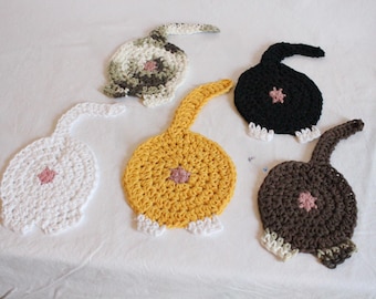 Cat Butt Coasters - Made To Order!