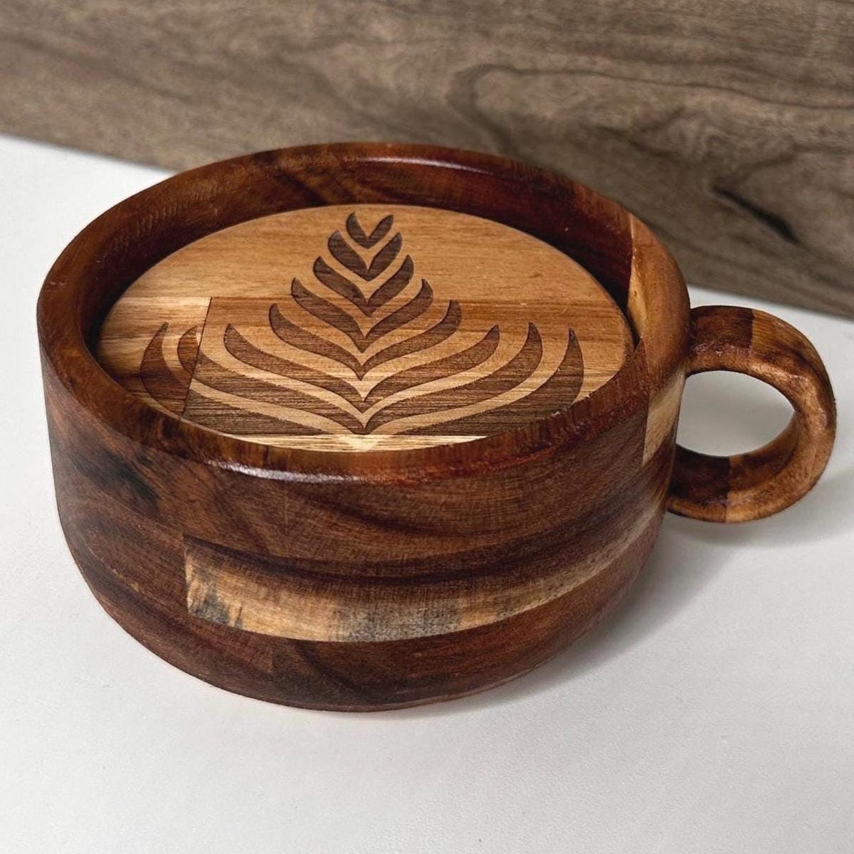 Latte Art Coffee Coasters Set /// Handmade - Etsy