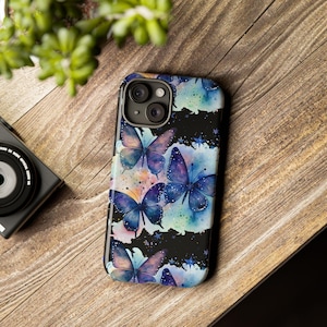 Watercolor Butterfly Phone Case: Galaxy Art, Protective Dual Layer