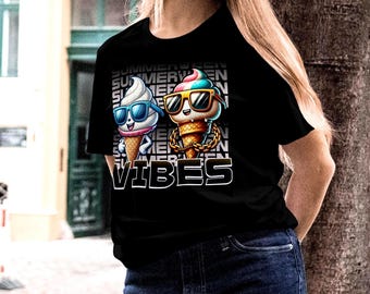 Ice Cream Graphic Tee: Unisex Summer Vibes, Airlume Cotton T-Shirt