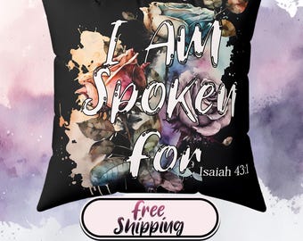Almofada Floral Inspiradora: I Am Spoken For, Decoração Cristã para Casa
