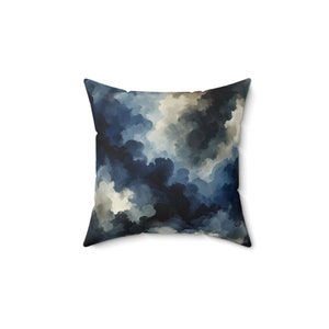 Blue abstract design Spun Polyester Square Pillow