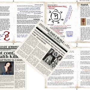 4th Set of Supernatural John Winchester Journal Pages PLUS 2 Newspaper Articles for your Supernatural Style Hunter&#39;s Journal