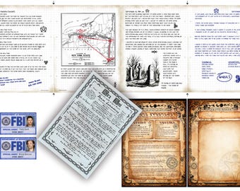 9th Set of Supernatural John Winchester Journal Pages PLUS 2 Fake IDs and Bonus Inserts
