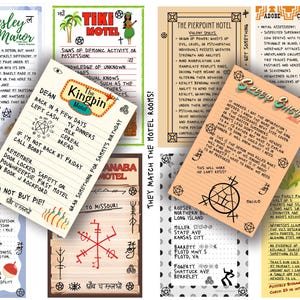 8th Set Supernatural John's Journal Pages Motel Notepads Series. Notes in his journal from 10 of my favourite show motels. DIGITAL DL