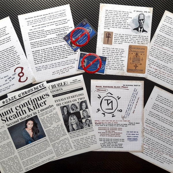 Fourth Set of Journal Pages PLUS 2 Newspaper Articles for your Supernatural Style Hunter's Journal