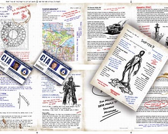 3e set bovennatuurlijke John Winchester-dagboekpagina's PLUS 2 valse identiteitsbewijzen