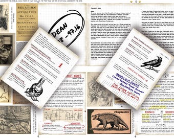 18th Set LAST set | John Winchester Journal Pages | Supernatural Journal Printable Digital Download