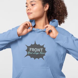 Customizable Unisex Hooded Sweatshirt, Personalized Gift, Cozy Casual Wear, Fall Fashion, Unique Logo Hoodie