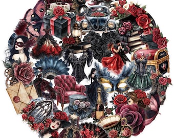 Gothic Victorian Stickers | Dark Romance Journaling, Scrapbooking