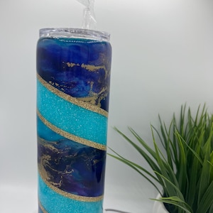30 oz glitter Ink tumbler Glow