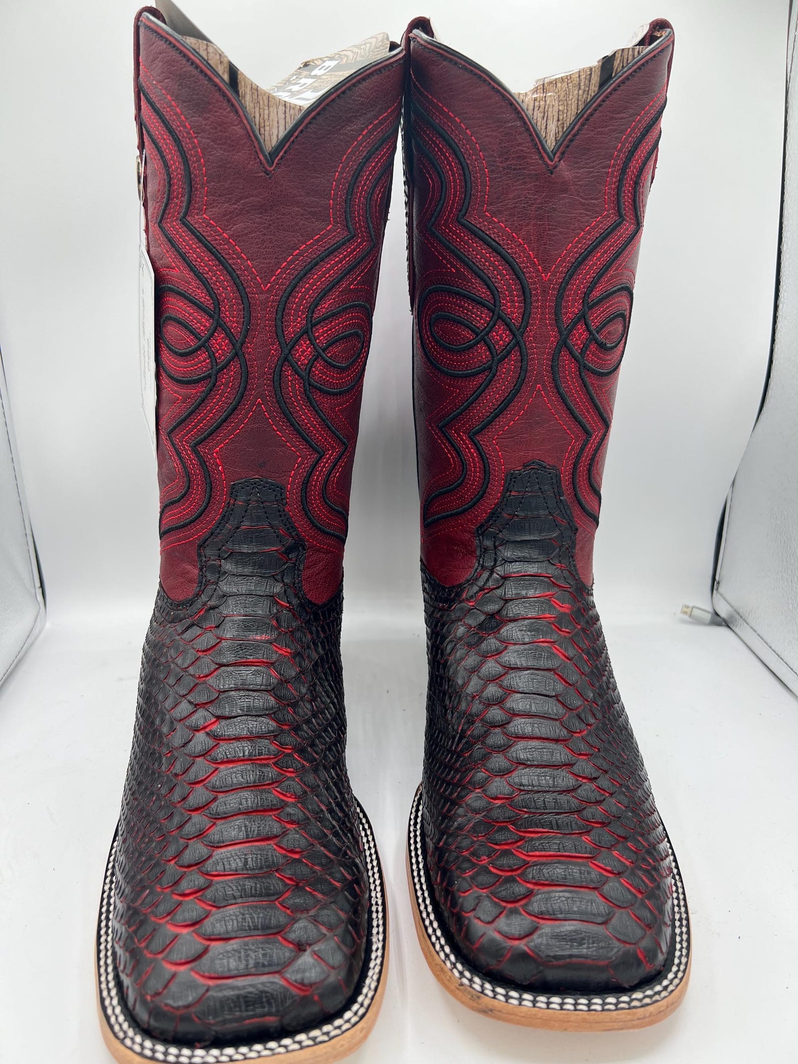 Exotic Python Original Snake Skin Dark Cherry Boots Size12 - Etsy