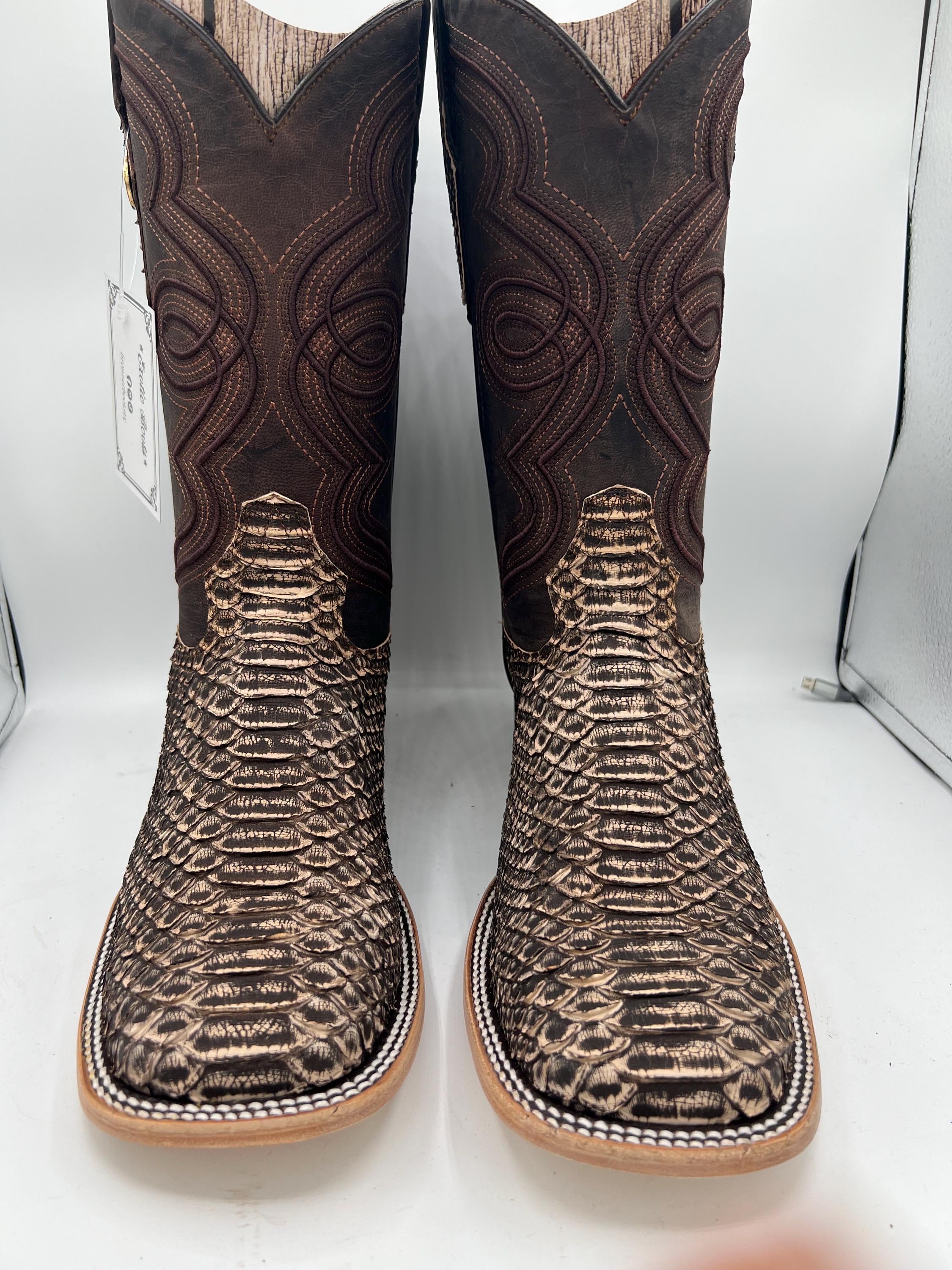 Exotic Python Brown Snake Skin Boots Size 10 - Etsy