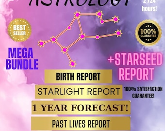 Astrology Birth Chart, Starseed Report – Past Lives Reading, Fixed Stars Natal Chart, Starseed Origins, 1 Year, Astrology Forecast PDF