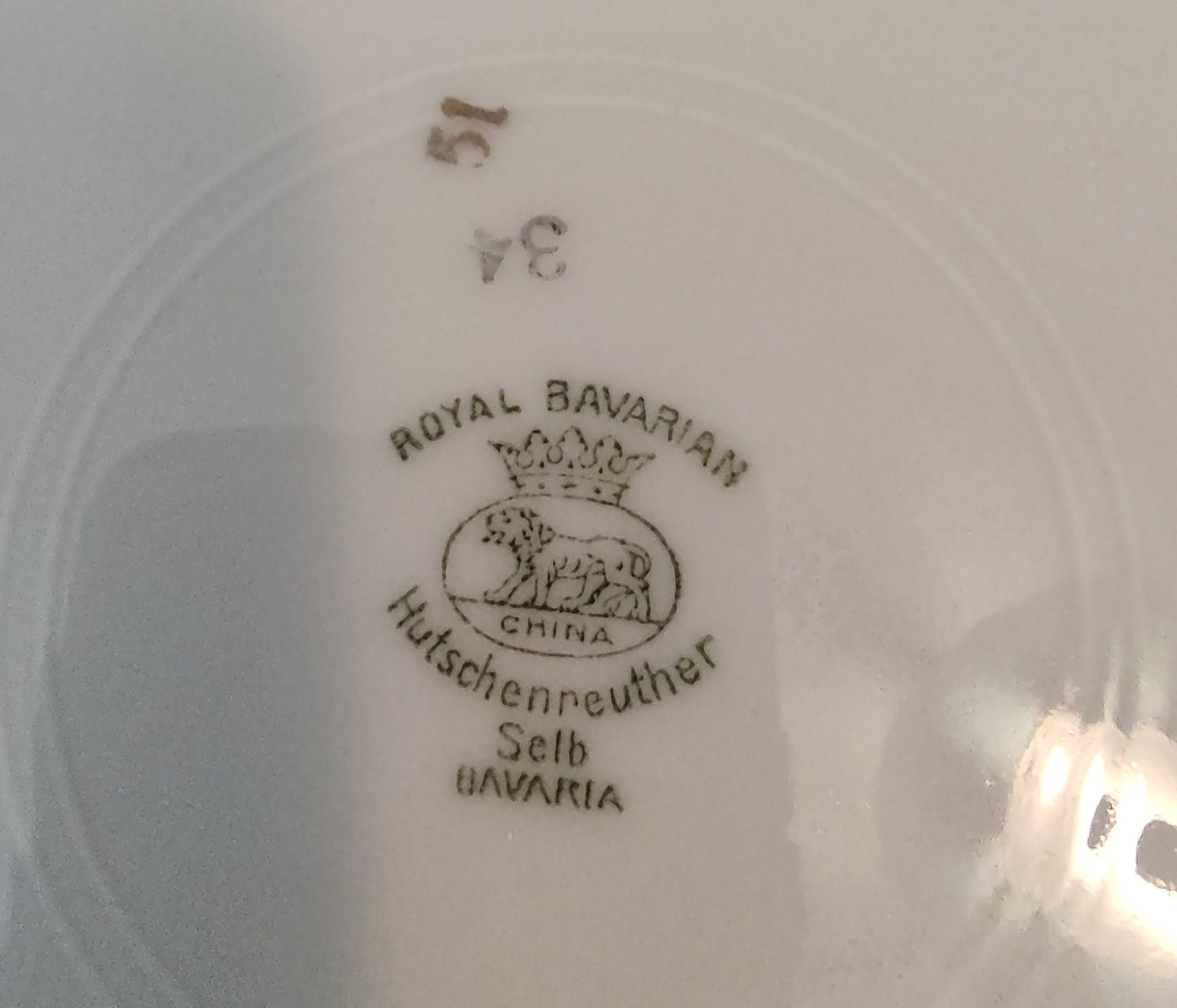 ROYAL BAVARIAN HUTSCHENREUTHER Selb Bavaria, Sets of 4, Pattern is Westchester. China Sets, Platter, Dinner Plates, Soup Bowls, Vintage