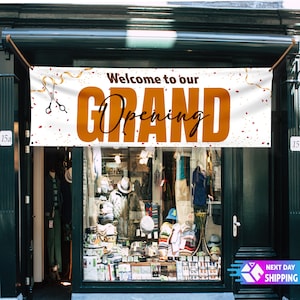 Welcome To Our Grand Opening Banner, Opening Banner, Opening Party, Grand Opening Sign, Party Decor, Party Banner, Custom Vinyl Banner,